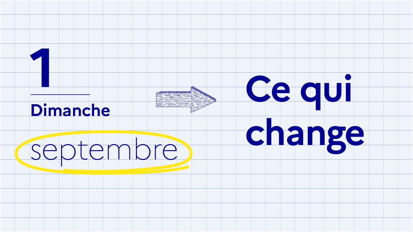 Un cahier d'écolier mentionnant ce qui change au 1er septembre 2024.